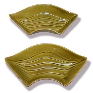 USA Vintage California Pottery L34 set of 2 Avacado dish Lazy Susan replacements